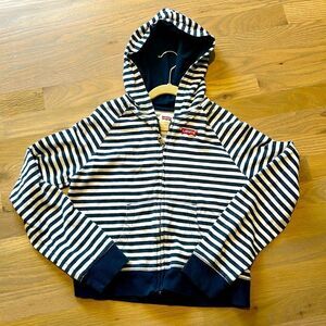 Levi’s Navy and White Striped Zip Up Hoodie